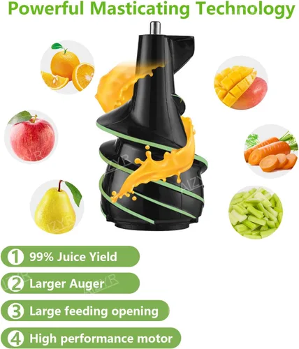 Miniatura 3 de AIZYR Juicer Machine Potente Juicer, 500W Máquina centrífuga Juicer Máquina 99% Jugo Pureza Jugo Jugo Tanto Fruta como Vegetal, Rojo