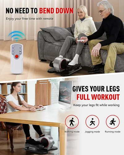 Miniatura 6 de HARISON Under Desk Elliptical Machine with Multi-Functional LCD Display, Ellipse Leg Exerciser for Seniors with 12-Level Adjustable Speed and