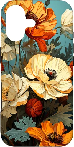 Miniatura 32 de Funda de flores mexicanas para iPhone 12 Pro Max Marigold Flower and Teal Aqua Blue Cyan