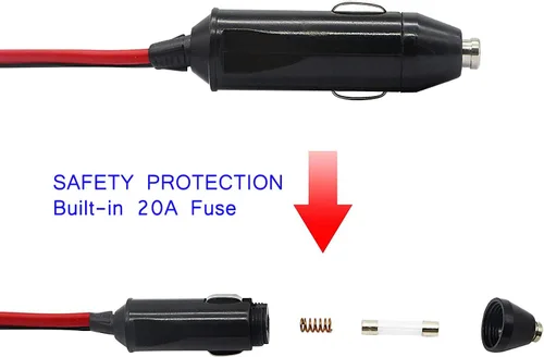 Miniatura 4 de CERRXIAN 1 a 3 encendedor de cigarrillos de coche 12v 24v adaptador de cargador de alimentación 3 vías divisor hembra enchufe cable de extensión