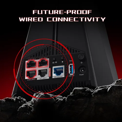 Miniatura 5 de TP-Link Tri-Band BE11000 Wi-Fi 7 Router para Juegos Archer GE650 6 flujos 11 Gbps soporta 320MHz 2×5G + 3×2.5G Puertos USB 3.0 Aceleración