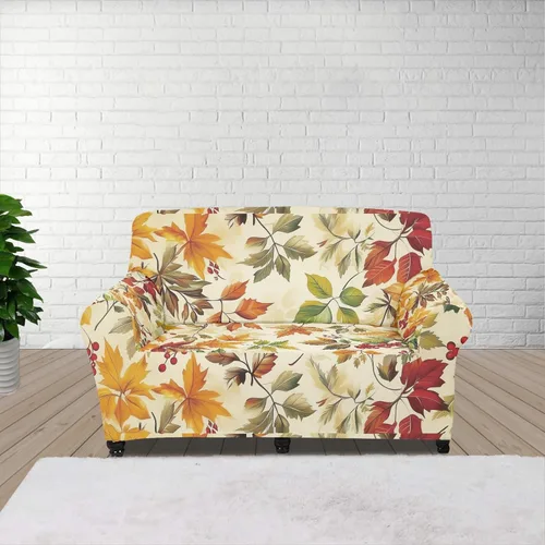 Miniatura 28 de Horeset Fundas elásticas para sofá con diseño de flores otoñales, lavables para sofá de 2 cojines, funda protectora para mascotas y perros