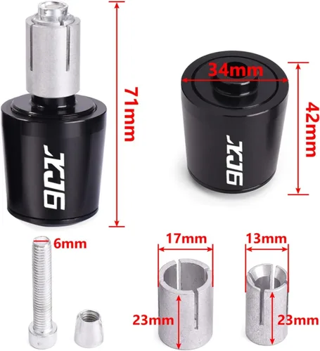 Miniatura 2 de Tapón deslizante para manillar de motocicleta de 7/8 pulgadas, 0.866 in, para Yamaha XJ6 XJ6N Diversion 2017 2018 2019 2020 2021 (color: negro)