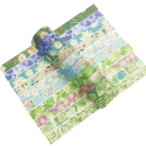 Miniatura 5 de VIVIQUEN Juego de 20 rollos de cinta washi de flores, 0.591 in de cinta washi floral para diario de viñetas, cintas decorativas de enmascaramiento