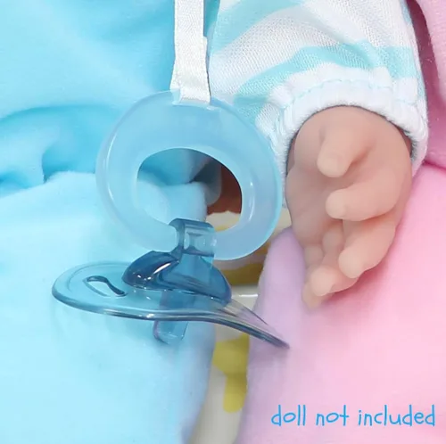 Miniatura 3 de JC Toys Mameluco de oso azul Traje de muñeca de bebé + sombrero + chupete A partir de 2 años Se adapta a muñecas de 12 a 14 pulgadas