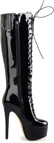 Miniatura 3 de Richealnana Botas altas hasta la rodilla con cordones y plataforma para mujer
