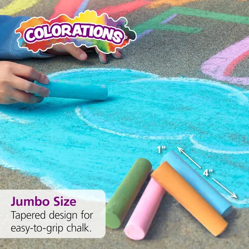 Miniatura 5 de Colorations juego de tiza para acera para salón de clases, set surtido, juego al aire libre, sin pantalla, creatividad, dibujo, rayuela, fácil