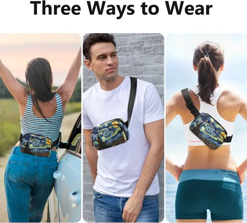 Miniatura 5 de Van Gogh Starry Night Riñoneras para mujeres y hombres - Riñonera cruzada H130129, 21340594, Talla única, Moda