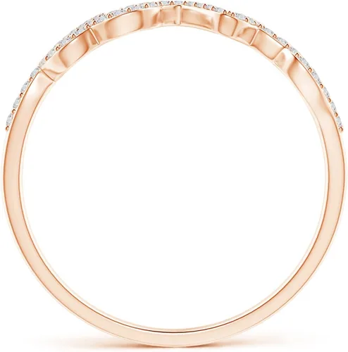 Miniatura 3 de Juego de puntas de diamante creado en laboratorio Cursivo LOVE Script Anillo en oro macizo de 14 k plata (color H, claridad SI2)
