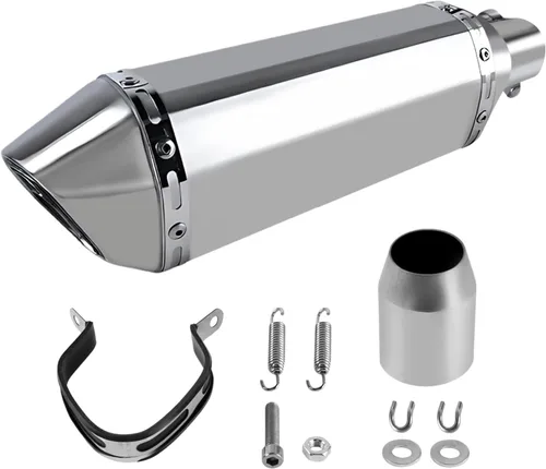Miniatura 10 de Silenciador de escape de fibra de carbono de 1.5 – 2 pulgadas con DB Killer extraíble para motocicletas de calle/deporte y scooters con tubos