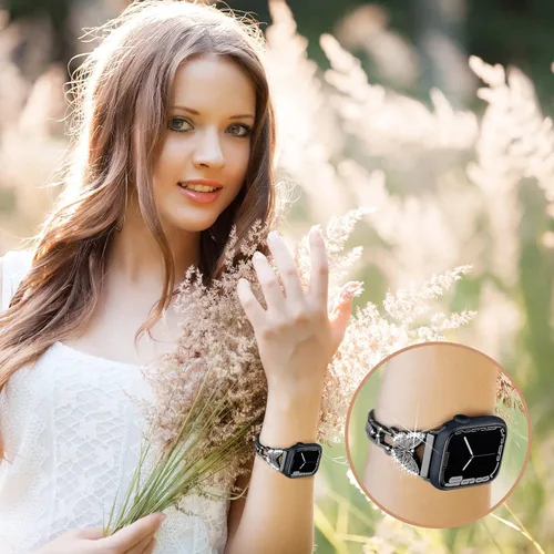 Miniatura 5 de YGTIECS Compatible con correas de Apple Watch para mujeres de 1.654 pulgadas (1.654 pulgadas), 1.614 pulgadas, 1.575 pulgadas, 1.496 pulgadas, 1.496