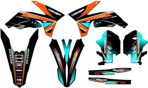 Miniatura 8 de 2011-2012 SX Surge Black Senge Graphics Base Kit Compatible with KTM