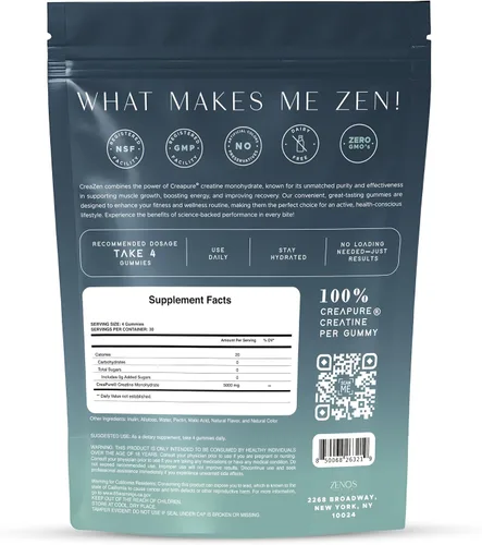 Miniatura 2 de Zenos Health CreaZen - Gomitas de monohidrato de creatina - Suplemento de creatina para el crecimiento muscular, la fuerza, la recuperación