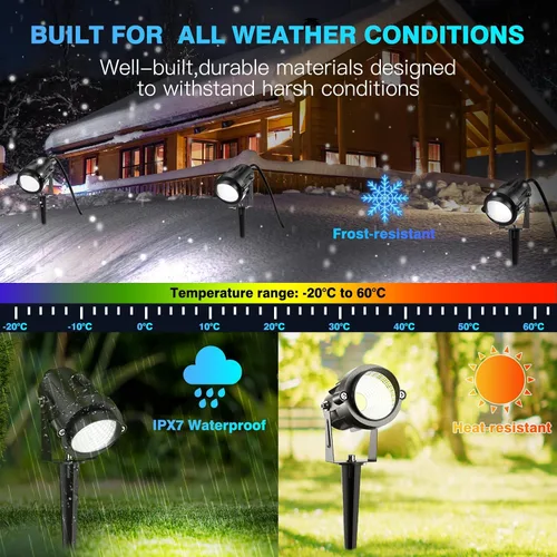 Miniatura 4 de Luces de alto brillo para exteriores de 1000 lm para patio, 6500 K luces de luz diurna al aire libre con cable eléctrico de 4.9 pies, focos LED