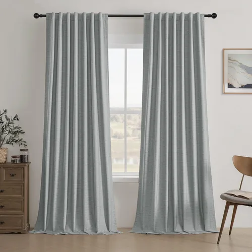 Miniatura 69 de UHITECH Cortinas opacas de 35 pulgadas de largo para sala de estar, 2 paneles, cortina opaca corta para cocina para ventanas pequeñas, cortinas