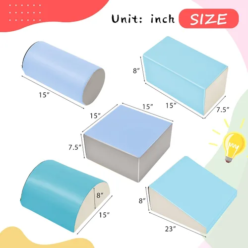 Miniatura 2 de Juego de actividades de escalada y gateo para interiores para niños pequeños, juego de espuma suave que incluye bloques de construcción, surtidos