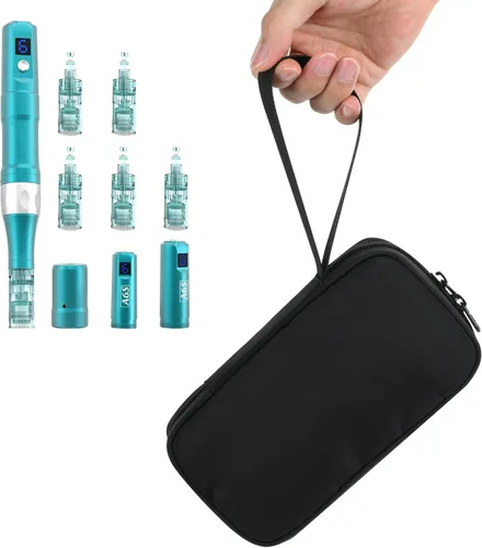 Miniatura 7 de Beautyflier Bolsa de mano para bolígrafo de microagujas, bolsa de maquillaje de viaje negra para máquina de Mcroneedling, bolsa de mano para mujer
