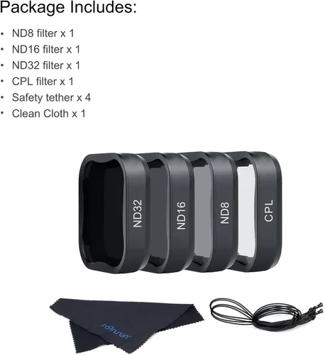 Miniatura 8 de SOONSUN Paquete de 4 filtros de lente CPL ND8 ND16 ND32 para GoPro Hero 5 6 7 negro, densidad neutra y polarización circular, kit de filtro de lente