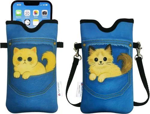 Miniatura 59 de Tainada Funda Estuche Bolsa de Neopreno para Teléfono para Hombres y Mujeres con Correa Cruzada/Cordón para el Cuello para iPhone 17/16/15 Pro Max
