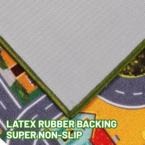 Miniatura 5 de Alfombras de automóvil para niños, mapa de tráfico de carretera con respaldo antideslizante, alfombra de juego para niños, sala