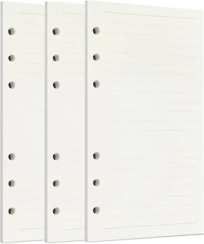 Miniatura 15 de Zelten 1 paquete A5 de 80 hojas/160 páginas 4 en 1 rayado cuadrado punteado en blanco hojas sueltas perforadas papel de repuesto de papel