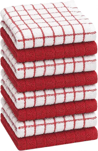 Miniatura 20 de Bumble - Paños de cocina (8 unidades) 12 x 12 pulgadas Toallas de cocina 100% algodón 405 GSM Toallas de cocina suaves, altamente Gris