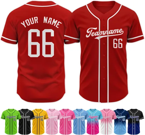 Miniatura 37 de Custom Baseball Jersey Stitched Personalized Name Number Baseball Shirts Sports Uniform for Men Women Boy