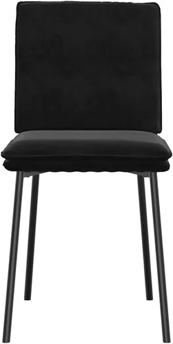 Miniatura 5 de Modern Black Velvet Dining Chair Set of 4, Compact Rectangular Design for Small Spaces, Sturdy Metal Frame and Plush Seating for Dining Room Kitchen