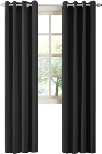 Miniatura 100 de LA PALMA Cortinas opacas con aislamiento térmico y ojales, para sala de estar, dormitorio, paquete de 2 paneles