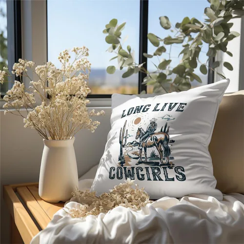 Miniatura 3 de HONLUNG Long Live - Fundas de almohada de vaqueras retro occidentales, fundas de almohada decorativas de 18 x 18 pulgadas para el hogar, dormitorio