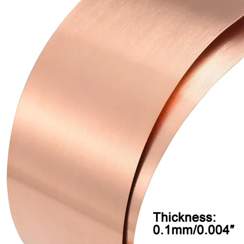 Miniatura 4 de uxcell Rollo de hoja de cobre, placa 3,280.8 ft m x 328.1 ft m x 0.3 ft m de la hoja del metal