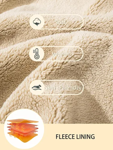 Miniatura 7 de MAGCOMSEN Chaqueta de forro polar con capucha para hombre, con cremallera completa, cálida, mullida, resistente al viento, abrigos de invierno