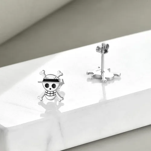 Miniatura 2 de POPLYKE Pendientes de anime de plata de ley 925 para mujer y hombre, Plata de ley, Plata de ley