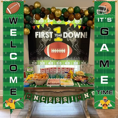 Miniatura 2 de Cartel de bienvenida para porche de fútbol, decoración de fiesta para el día del juego, deportes, puerta, casa, fiesta, suministros