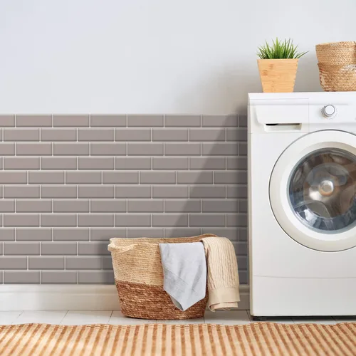 Miniatura 3 de WALPLUS - 12 Hojas de azulejos adhesivos 3D, 12 x 6 pulgadas, despega y pega, para loseta en muro, cocina, baño y metro, adorno resistente al calor
