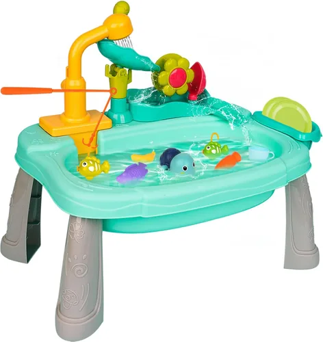 Miniatura 9 de STBEIMEIMY Fregadero de Juego para Niños con Agua Corriente, Mesa de Agua Mini, Juguetes de Agua, Grifo Mejorado y Platos de Juego, Juguete
