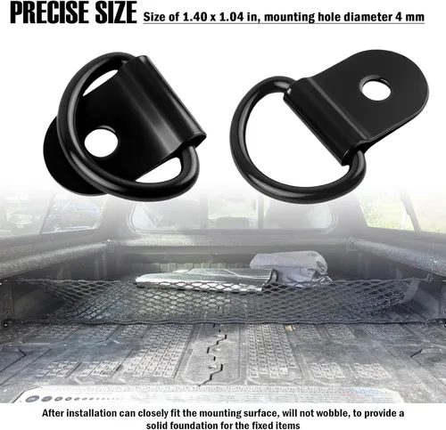 Miniatura 5 de Juego de anclaje de amarre de anillo en D mejorado de 6 piezas con tornillos, anclaje de amarre de remolque de acero inoxidable para asegurar redes