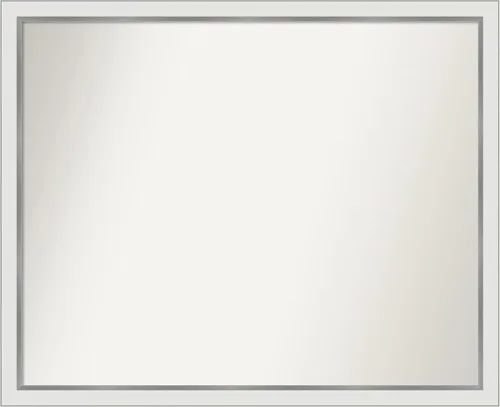 Miniatura 44 de Amanti Art Espejo de baño blanco para sobre el fregadero, 30 x 35 pulgadas, espejo de tocador rectangular estrecho de Eva de oro blanco, marco