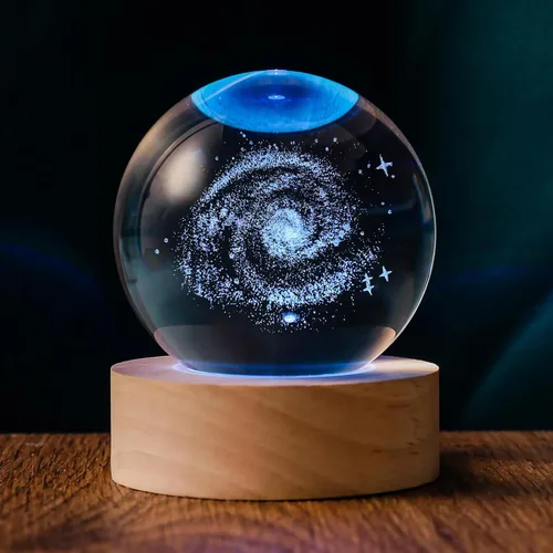 Miniatura 8 de Sistema Solar 3D de 60mm Bola de Cristal Astronomía Universo Regalos Modelo de Planetas del Sistema Solar 3D Ciencia Temática de Espacio Regalos Luz