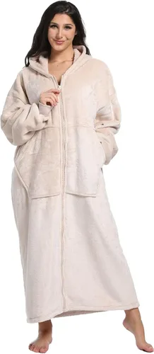Miniatura 34 de FUSSEDA - Sudadera con manta portátil de gran tamaño, forro polar cálido y grueso con capucha sherpa acogedora con bolsillos y mangas. Regalo