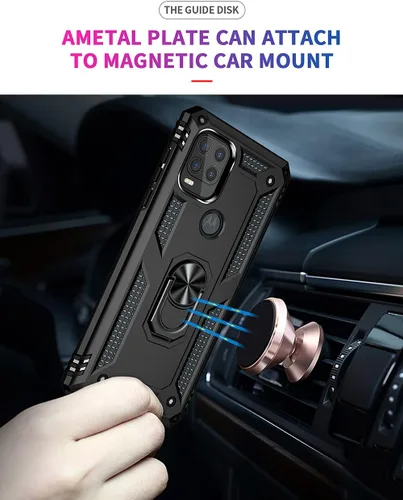 Miniatura 4 de Androgate Funda compatible con Moto G Stylus 5G con protector de pantalla HD, soporte de anillo de grado militar, soporte para automóvil, prueba