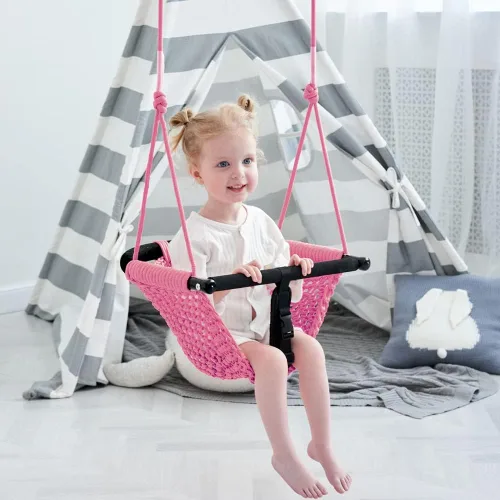 Miniatura 2 de 2 en 1 columpio para niños pequeños. Asiento de columpio para niños con cuerdas ajustables, para niños, juego de columpios resistentes con cuerdas
