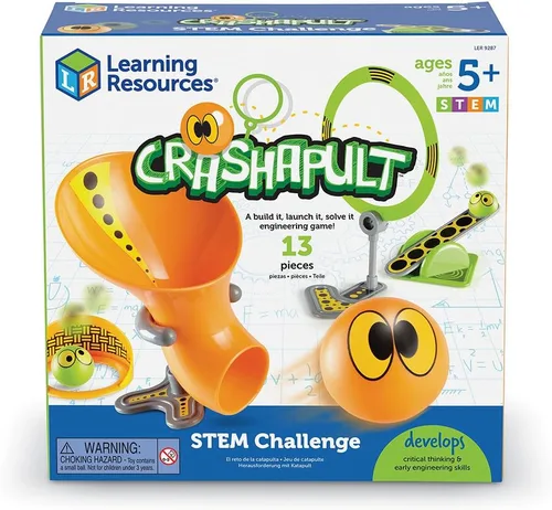 Miniatura 6 de Learning Resources Crashapult STEM Challenge, juego de catapulta STEM, 13 piezas, a partir de 5 años