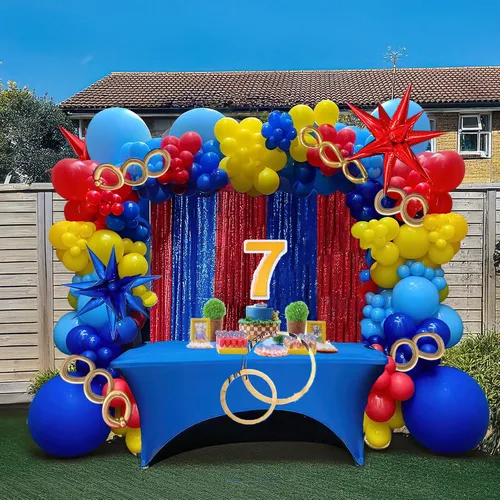 Miniatura 7 de Kit de arco de guirnalda de globos de fiesta mexicana, color rosa intenso, verde lima, naranja, rojo, azul, amarillo, arco iris, globos para el Día