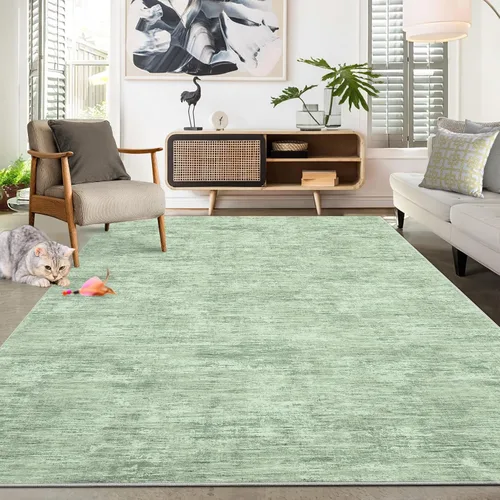 Miniatura 31 de RUGSREAL - Tapete pequeño de 2x3 con base de goma, resistente a las manchas, moderno, color liso, contemporáneo lavable, para la entrada, sala