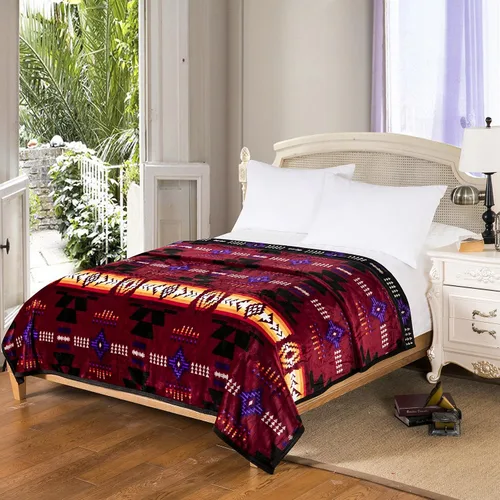 Miniatura 5 de Southwest Design - Manta reversible súper suave (estampado navajo) tamaño King (turquesa)
