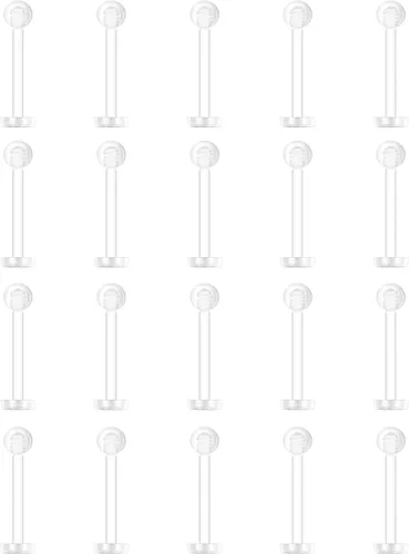 Aretes transparentes de plástico para piercing deportivo, para el vientre, septum, ceja, labio, cartílago, tragus, labios, labio, retenedores para