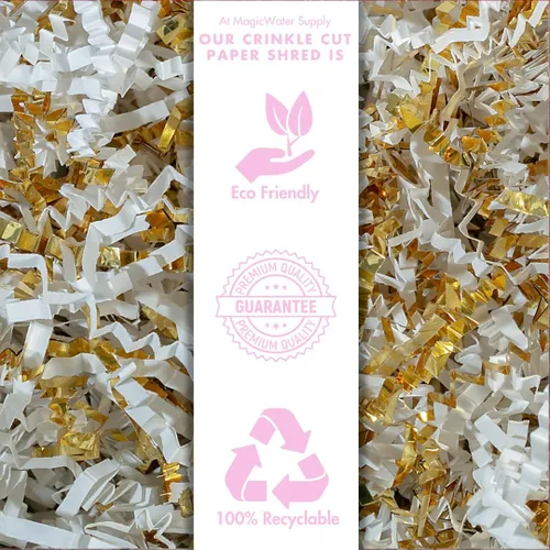 Miniatura 92 de MagicWater Supply - 1/2 libra - Blanco Diamante - Relleno de papel triturado y arrugado ideal para envolver regalos, rellenar cestas, cumpleaños
