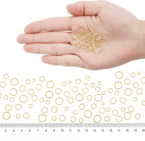 Miniatura 5 de Anillos de salto de oro de 0.157 in, 0.197 in, 0.236 in, 0.276 in, 0.315 in, 0.394 in, anillos de salto abiertos para joyería suministros
