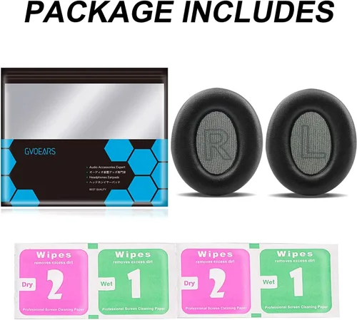 Miniatura 7 de GVOEARS Almohadillas de repuesto para auriculares Anker Soundcore Life Q20, almohadillas con piel proteica más suave, espuma de aislamiento de Negro